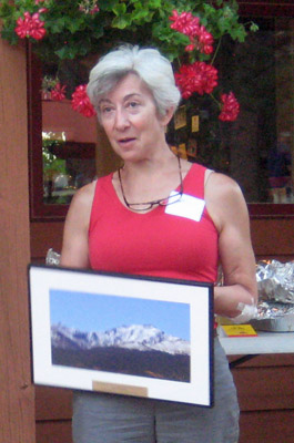 Sue Townsend with Mt. Harvard photograph